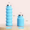 foldable water bottle - sky blue